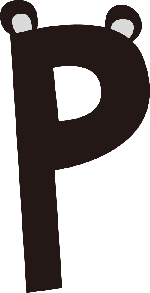熊字母P可愛動(dòng)物矢量標(biāo)志圖片 logo png