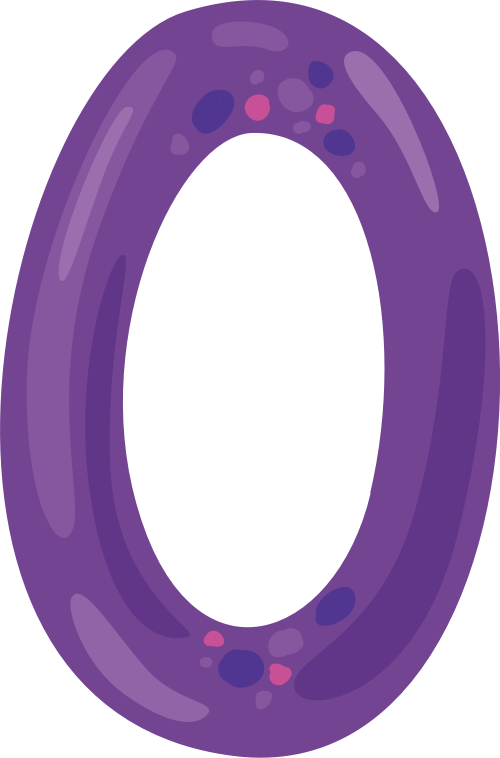 紫色字母O可愛動物logo設(shè)計素材 logo png