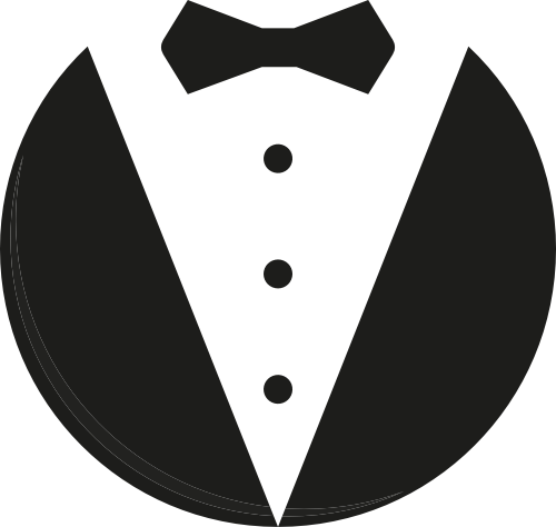 黑色男士西裝領(lǐng)結(jié)管家服務(wù)logo圖標素素材 logo png